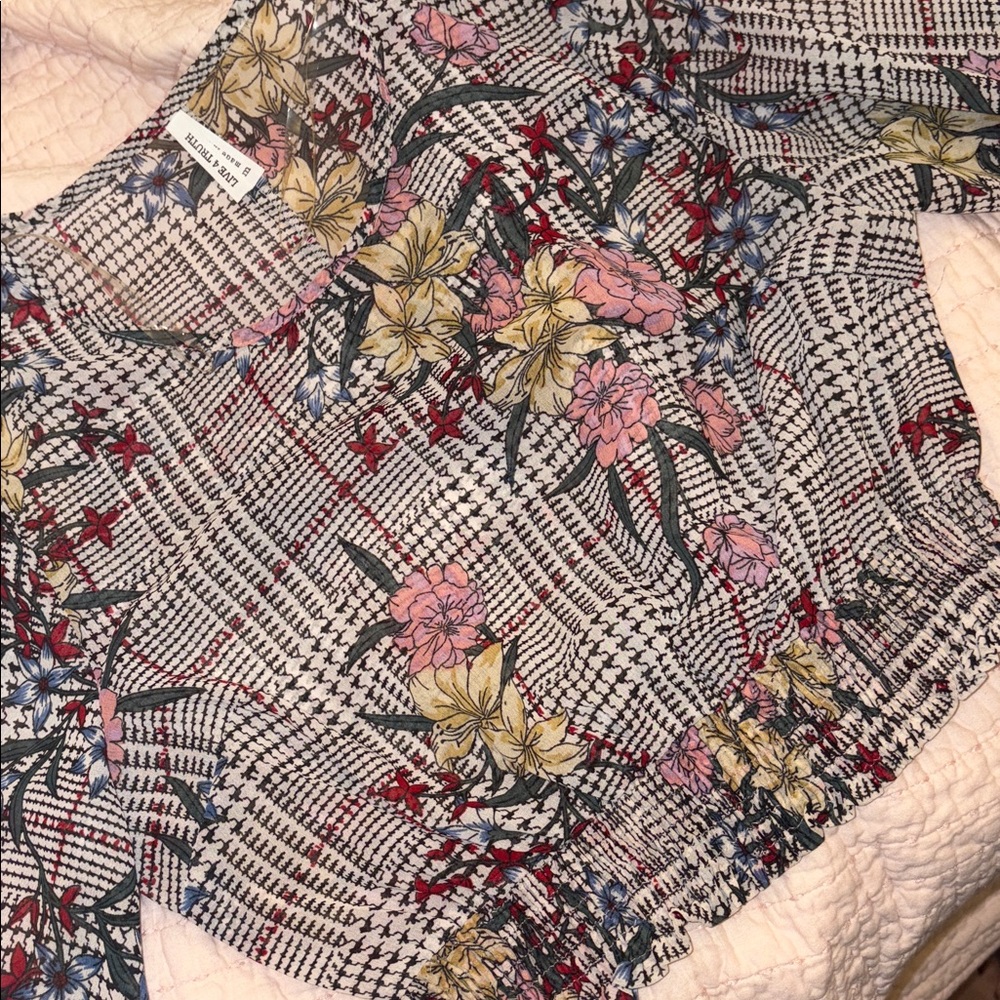 Floral Plaid Blouse